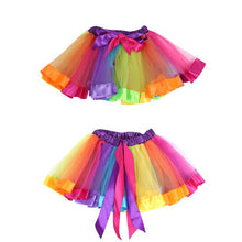 Kids Girl Rainbow Tutu Ballet Dance Skirts Party Tulle Skirt Costume J4U66
