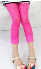 Kids Girl Velvet Leggings Flower Print 3/4 Length Legging Baby Girls Pants Clothes Gift  J4U66