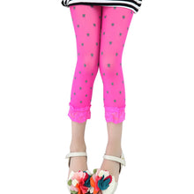 Kids Girl Velvet Leggings Flower Print 3/4 Length Legging Baby Girls Pants Clothes Gift  J4U66