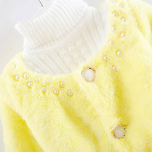 Kids Girls Baby Soft Faux Fur Fleece Warm Flower Belt Jacket Coat Outwear  J4U66