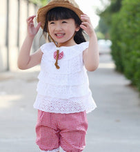 kids girls clothing sets lace children girl clothes set t-shirts lattice shorts pants set infant garment J4U66