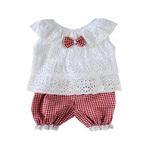 Kids Girls Clothing Sets Lace Children Girl Clothes Set T-Shirt + Lattice Shorts Pants Set Infant GarmentJFY66