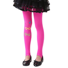 Kids Girls Eyeglasses Pattern Tights Stretch Pantyhose Baby Stockings 2-7Y J4U66
