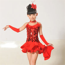 Kids Girls Latin Sets Salsa Tango Sequin Party Dance Dress Skirt Outfits Sz 5-9Y J4U66