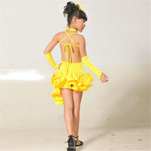 kids girls latin sets salsa tango sequin party dance dress skirt outfits J4U66
