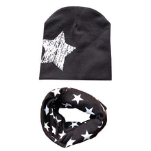Kids Hat Scarf + Hats Set Cotton Scarf-collar Warm Beanies Star Print Infant Hats Scarf Sets Accessories J4U66