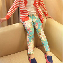 Kids Leggings For Girls New Girl Floral Skinny Pencil Pants Children Pants 100% Cotton J4U66