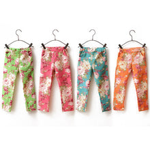 Kids Leggings For Girls New Girl Floral Skinny Pencil Pants Children Pants 100% Cotton J4U66