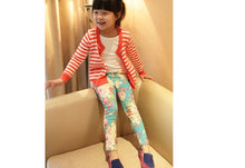 Kids Leggings For Girls New Girl Floral Skinny Pencil Pants Children Pants 100% Cotton J4U66