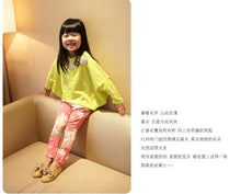 Kids Leggings For Girls New Girl Floral Skinny Pencil Pants Children Pants 100% Cotton J4U66