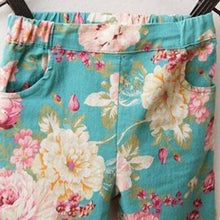 Kids Leggings For Girls New Girl Floral Skinny Pencil Pants Children Pants 100% Cotton J4U66