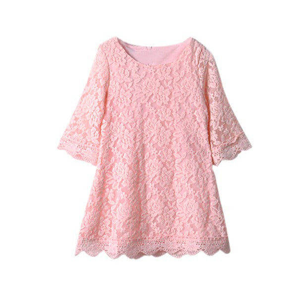 Kids Sweet Girls Baby Dress Clothing Girl Floral Flower Lace Party Dresses Children Clothes J4U66