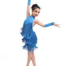 Kids Tasseled Ballroom Latin Salsa Dancewear Girls Party Dance Costume Dress  J4U66