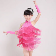 Kids Tasseled Ballroom Latin Salsa Dancewear Girls Party Dance Costume Dress  J4U66
