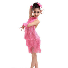 Kids Tasseled Ballroom Latin Salsa Dancewear Girls Party Dance Costume Dress  J4U66