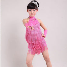 Kids Tasseled Ballroom Latin Salsa Dancewear Girls Party Dance Costume Dress  J4U66