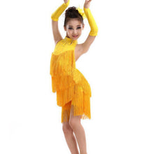 Kids Tasseled Ballroom Latin Salsa Dancewear Girls Party Dance Costume Dress  J4U66