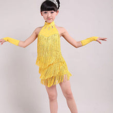 Kids Tasseled Ballroom Latin Salsa Dancewear Girls Party Dance Costume Dress  J4U66