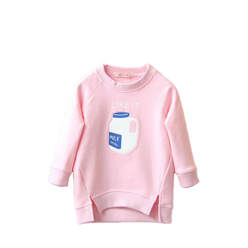 Kids Toddler Bottle Printed Warm Tops Sweatshirt Girls Pullover Coat Baby Children Jacket J4U66
