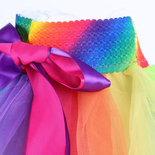 Kids Tutu Skirt Tulle Dance Ballet Skirts Wear Girls Toddler Rainbow Costume J4U66