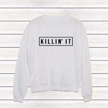 Killin It Hoody Pullovers Black White Sweatshirts Tops Clothing Letter Print Hoodies J4U66
