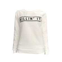 killin it hoody pullovers black white women sweatshirts tops clothing letter print hoodies J4U66
