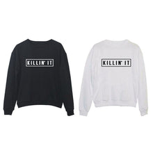 Killin It Hoody Pullovers Black White Sweatshirts Tops Clothing Letter Print Hoodies J4U66