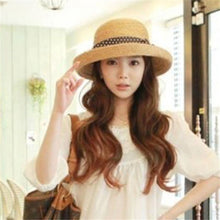 korea women big bowknot straw hat travel panama cap beach hat fedora uv hats J4U66