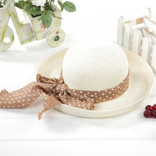 korea women big bowknot straw hat travel panama cap beach hat fedora uv hats J4U66