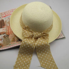 Korea Big Bowknot Straw Hat Travel Panama Cap Beach Hat Fedora UV Hats J4U66
