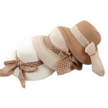 korea women big bowknot straw hat travel panama cap beach hat fedora uv hats J4U66