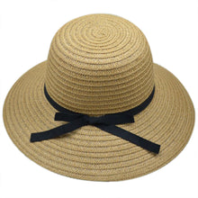 Korea Women Bowknot Large Brim Straw UA Protection Dome Hat Panama Cap Beach Hat J4U66