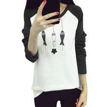 Korean College Wind Hoodies Cartoon Cat Sweatshirts Loose Printed Harajuku Hoodie Sudaderas J4U66