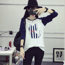 korean college wind women hoodies cartoon cat sweatshirts loose printed harajuku hoodie sudaderas J4U66