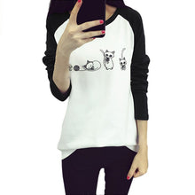 Korean College Wind Hoodies Cartoon Cat Sweatshirts Loose Printed Harajuku Hoodie Sudaderas J4U66