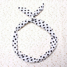 Korean Dots Bunny Rabbit Ear Ribbon Headwear Hairband Metal Wire Scarf Headband Hair Band Accessories  J4U66