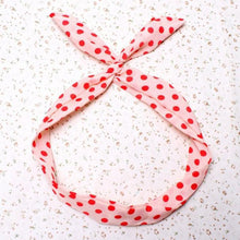 Korean Dots Bunny Rabbit Ear Ribbon Headwear Hairband Metal Wire Scarf Headband Hair Band Accessories  J4U66