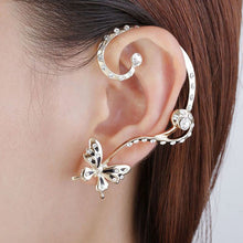 Korean Beautiful Butterfly Earrings Imitation Diamond Crystal Ear Clip Jewelry Cuff Ear Clip Wrap Earrings J4U66