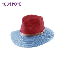 korean fedora hat leather beltcolor block panama hat beach sun straw hat unisex 3 stylecolorchapeu feminino J4U66