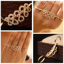 korean rings double refers opening ring crystal flower ring J4U66