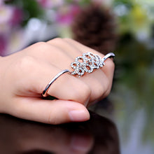 korean rings double refers opening ring crystal flower ring J4U66