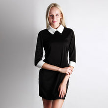 Korean Fashion Slim Long Sleeve Turn-down Collar Women Office Lady Style Dress J4U66