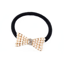 Korean Star Pearl Crystal Rhinestone Flower Headband Ponytail Holder Hair Rope Band Hairband  J4U66