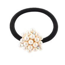 Korean Star Pearl Crystal Rhinestone Flower Headband Ponytail Holder Hair Rope Band Hairband  J4U66