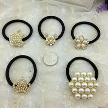 Korean Star Pearl Crystal Rhinestone Flower Headband Ponytail Holder Hair Rope Band Hairband  J4U66
