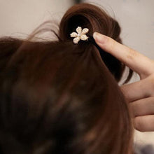 Korean Star Pearl Crystal Rhinestone Flower Headband Ponytail Holder Hair Rope Band Hairband  J4U66