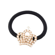 Korean Star Pearl Crystal Rhinestone Flower Headband Ponytail Holder Hair Rope Band Hairband  J4U66