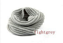 Korean scarf women Warm Knit Neck Circle Wool Blend Cowl Snood Ring Scarves Long Scarf Shawl Wrap J4U66