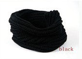 Korean scarf women Warm Knit Neck Circle Wool Blend Cowl Snood Ring Scarves Long Scarf Shawl Wrap J4U66