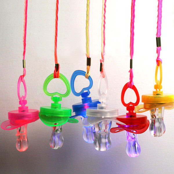 LED Flashing Baby Chupeta Pacifier Whistle Party Supplies Funny Toy Survival Tool Flash Glow Sticks Bar J4U66